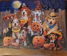 Halloween Tricksters 300 Piece Puzzle Dogs Pumpkins Cat Jigsaw Complete