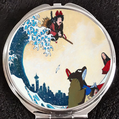 Kiki Delivery My Totoro No Face Ghibli Disney Gift Beauty Makeup Compact Mirror