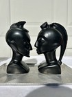 2 Vintage Luxardo Cherry Ardo Wine Decanter African Tiki Ceramic Sculptures Pair — photo 1