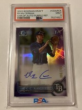 2022 Bowman Draft Ryan Cermak Chr. DP Auto-purple Refractor /250 Psa 9