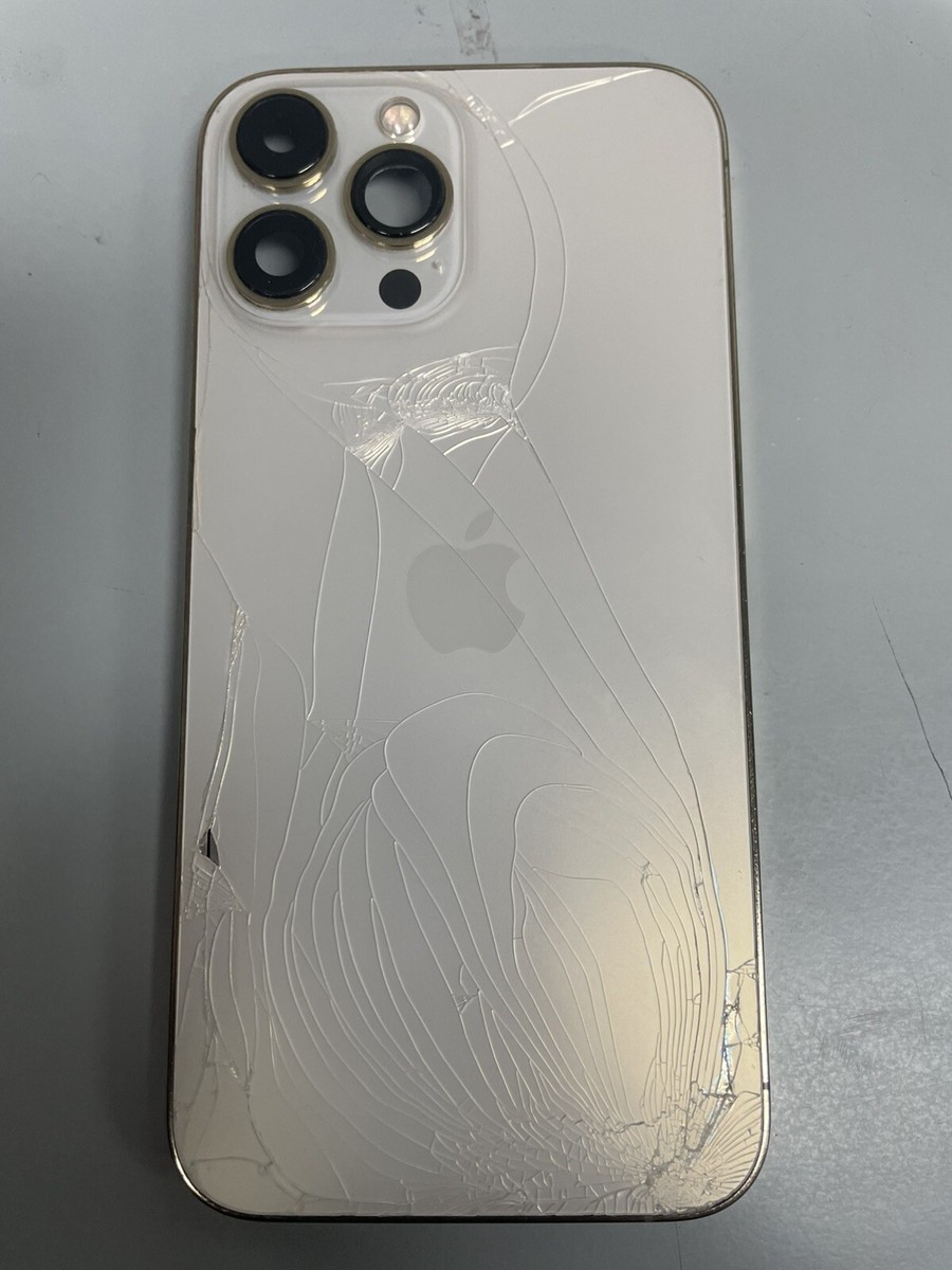 iPhone 13 Pro Max Gold Housing W small Parts No Back Cam- Broken