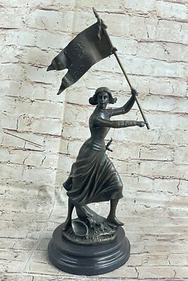 Art Deco by Gaudez Joan of Arc French Maid of Orleans Hot Cast Sculpture Sale NR