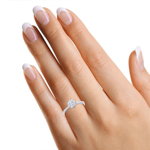 1ct 6.5MM Round Cut Moissanite Solitaire Engagement Ring 925 Sterling Silver - Picture 13 of 16