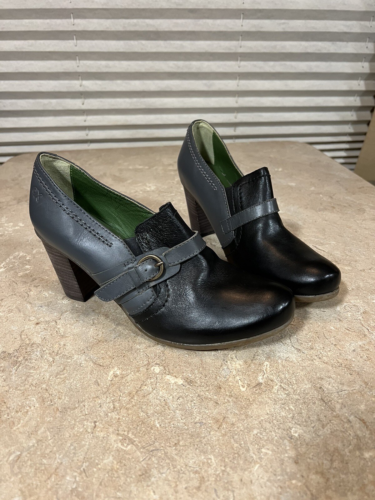 Tacones Biorelax de cuero para mujer talla 8,5/39 azul/gris