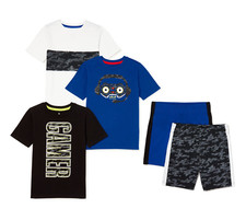 365 Kids from Garanimals Boys' Graphic Short Sleeve T-Shirt  Shorts Set - 5 Pcs