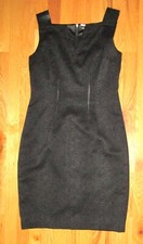 Tahari Short Evening Gown Cocktail Party Dress 8 Black Lined Sleeveless Strap