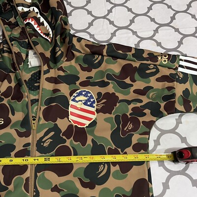 A Bathing Ape x Adidas SB Shark Hoodie Full Zip Camo Men's Size