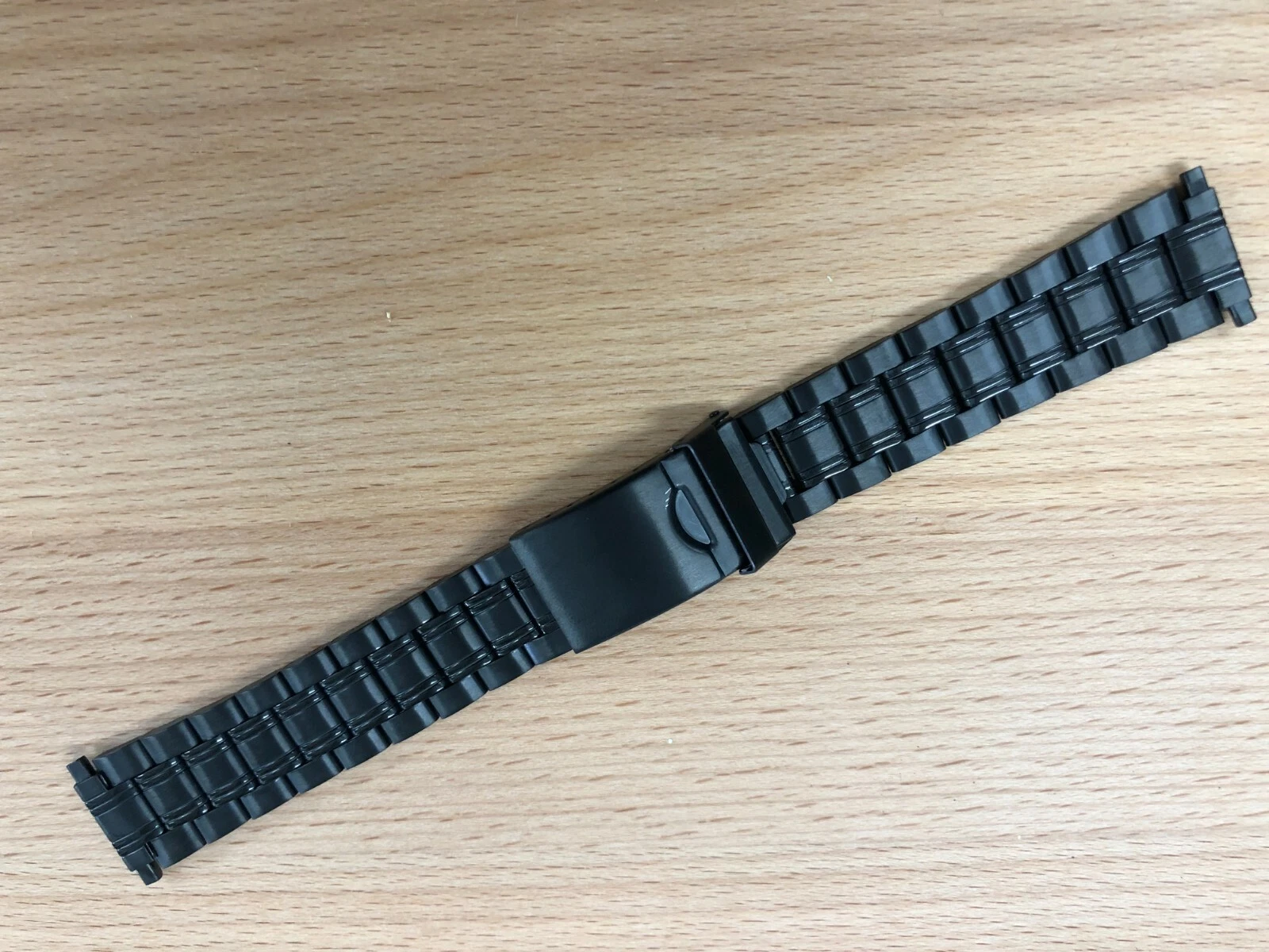 Superior Quality Mens Black ION Plated stainless steel Watch strap 16-22mm ends