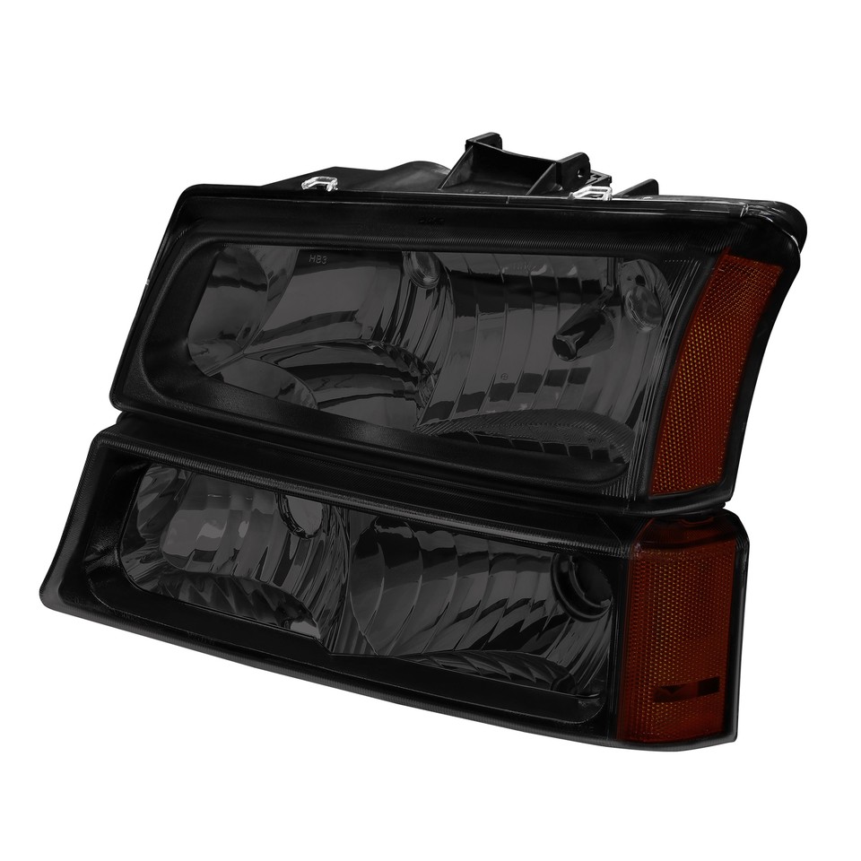 For 03-06 Chevy Silverado Avalanche Black Housing Clear Headlights Bumper Lamps - Foto 10