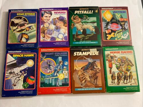 Intellivision Game Lot Pitfall Night Stalker Stampede Horse Racing Vectron