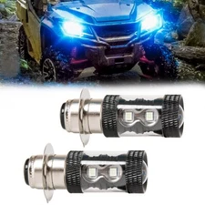 For Honda TRX Rancher 350 400 Recon 250 CREE LED 8000K Ice Blue Headlight Bulbs
