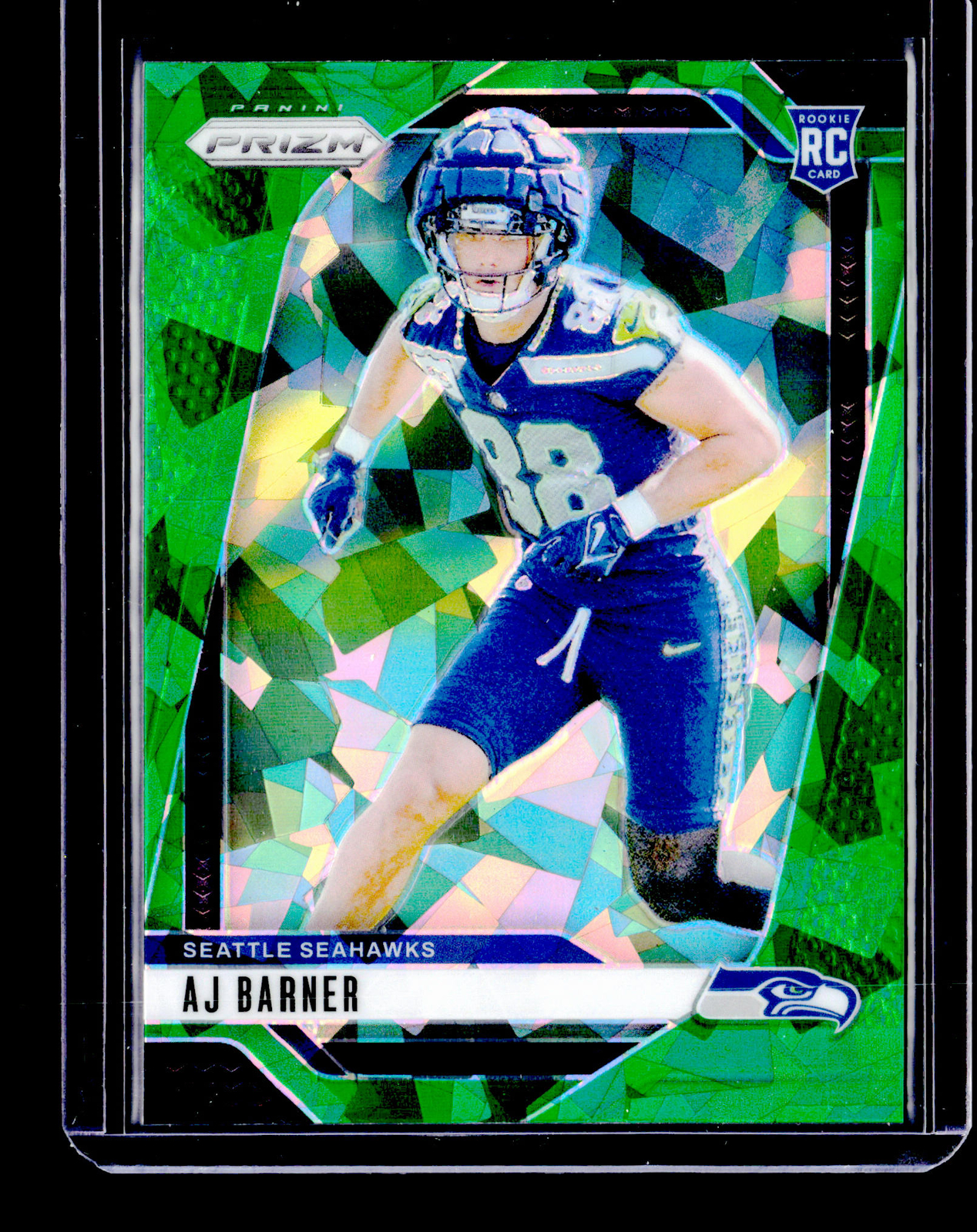 2024 Panini Prizm Green Ice AJ Barner #304 RC Seattle Seahawks