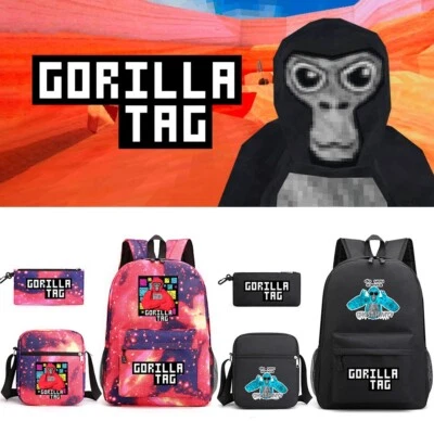 3D Gorilla Tag School Backpack Rucksack Lunch Bag Pencil Case 3Pcs Set Gift