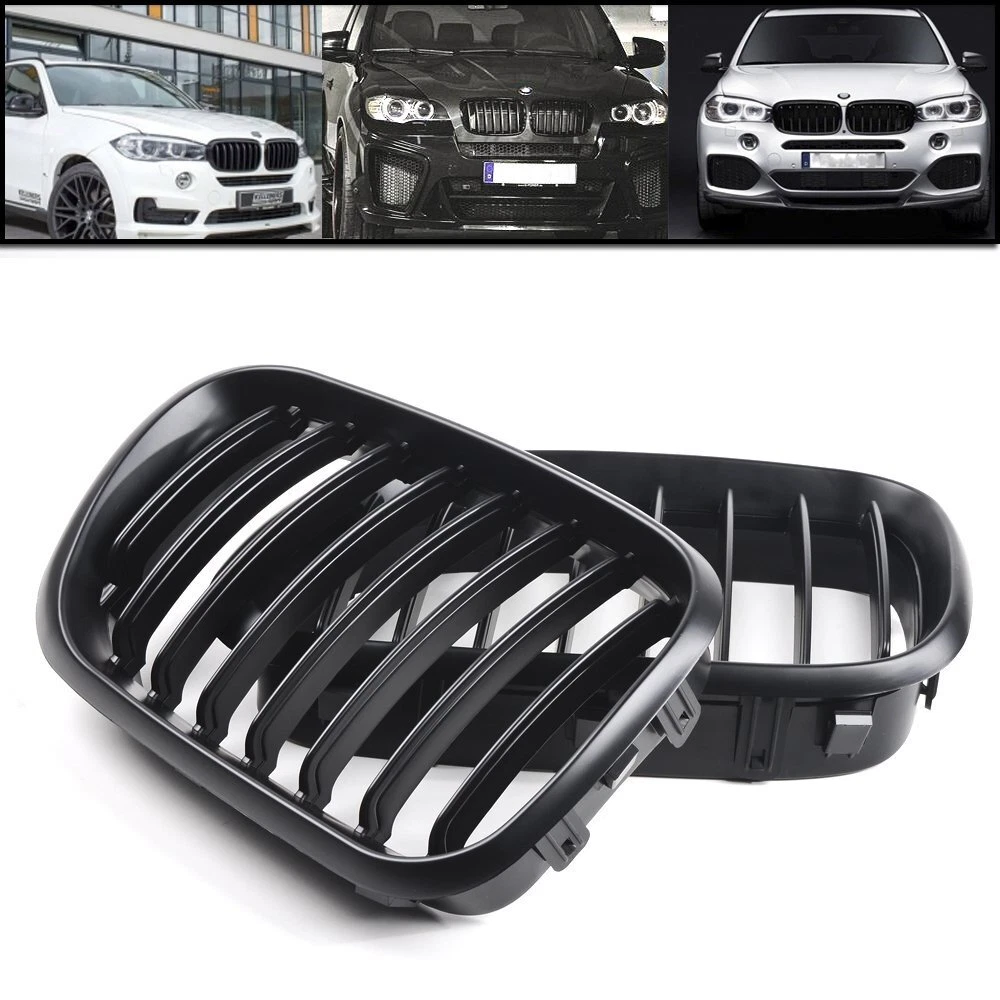 Griglia Anteriore Sportiva Per BMW X5 E53 1998-2003 – Doppia Lamella Nero Lucido – Sostituzione Calandra OEM – Ricambio Di Alta Qualità
