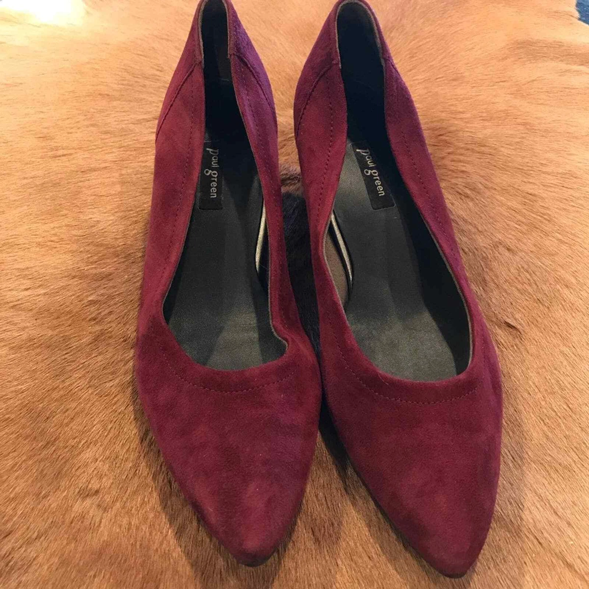 Paul Green burgundy suede pointed toe Tammy pumps eBay