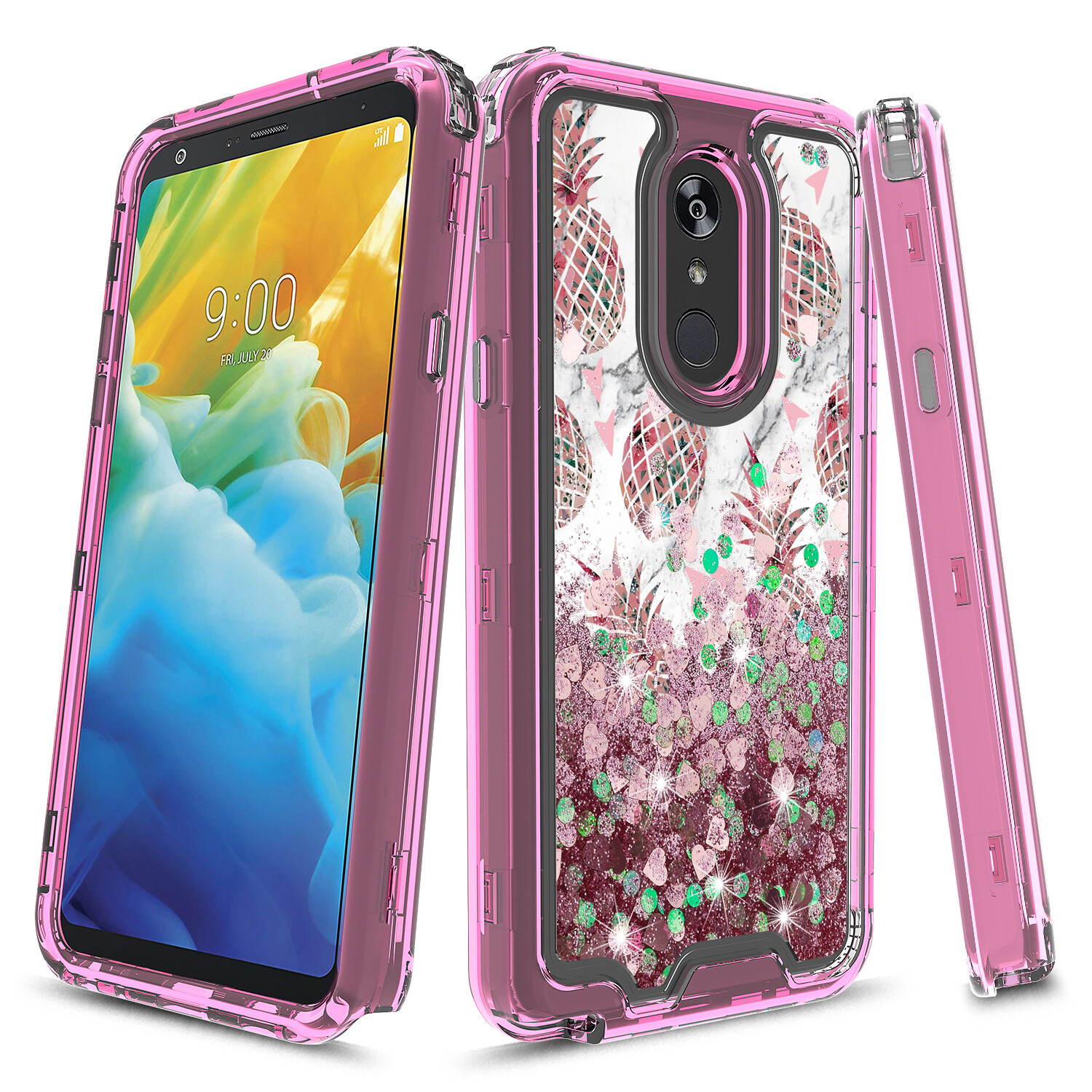 LG Stylo 5/Stylo 5Plus Non Slip Grip Hybrid Case HYB02 Silver - Foto 4