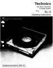 Technics SL-3 Turntable Owners Instruction Manual Reprint