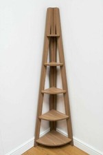 Image of TAD | Riva 5 Tiers Ladder Corner Bookcase Shelving Desk Black White Brown Grey