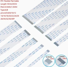 4-20Pin FFC Flexible Ribbon Cable Flat Wire Pitch 0.5/1mm AWM 20624 80C 60V VW-1