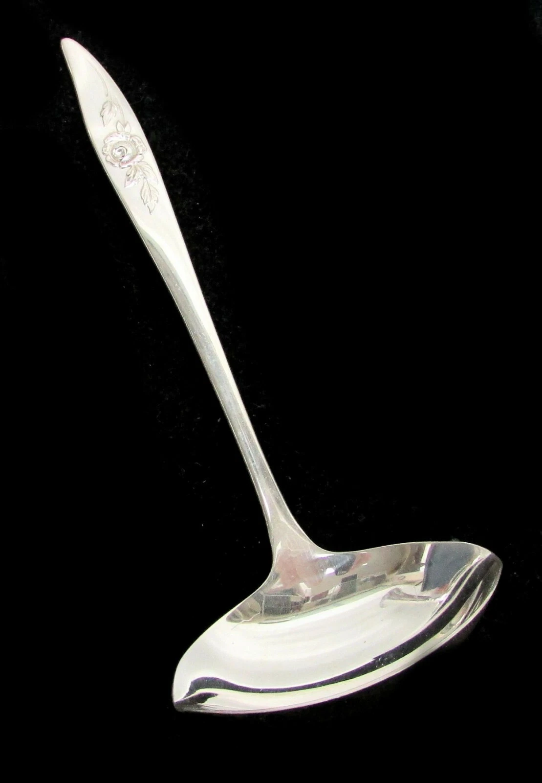 ONEIDA / HEIRLOOM BELLE ROSE STERLING SILVER 5 1/2" SAUCE LADLE