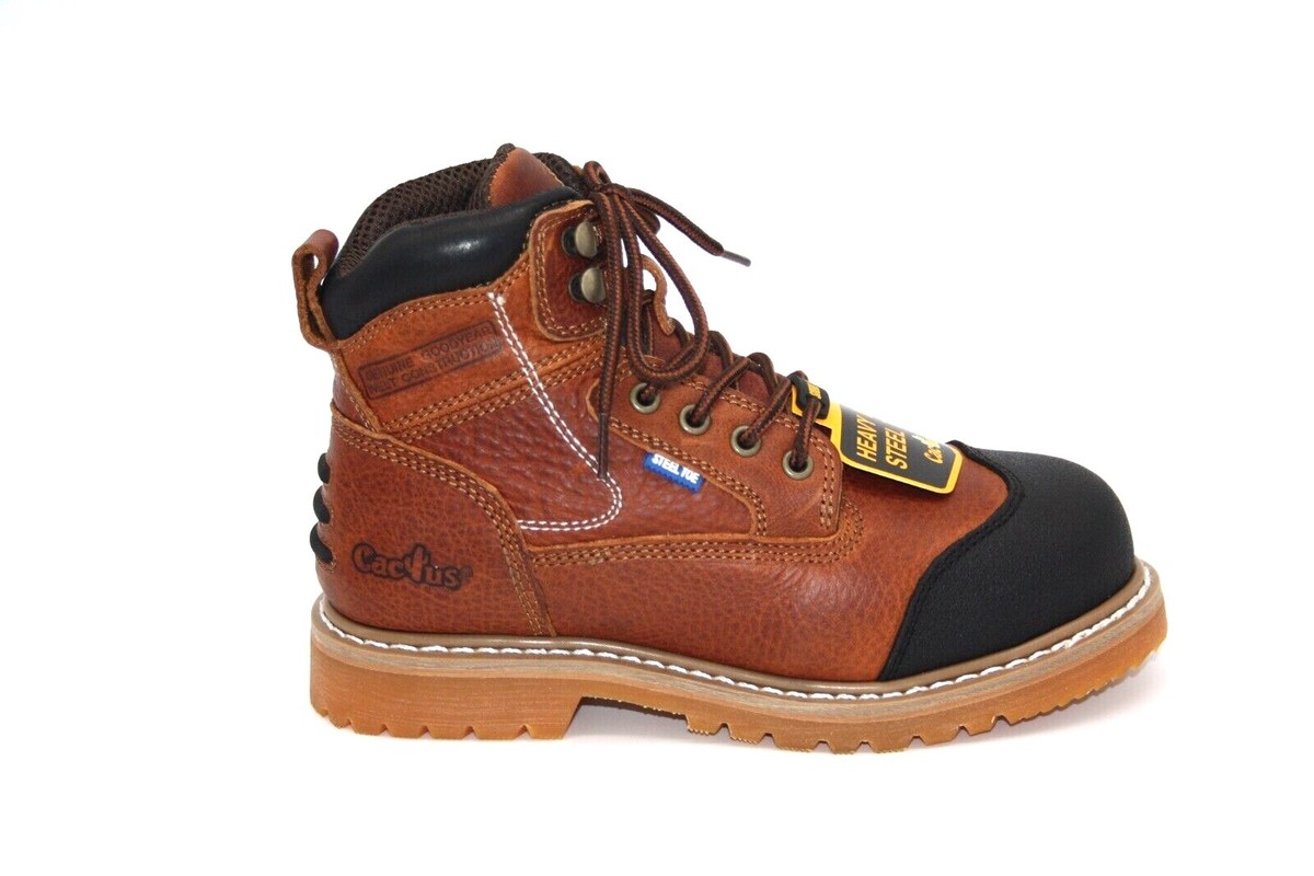 CACTUS FOOTWEAR WORK BOOT HEAVY DUTY STEEL TOE 6060S LIGHT BROWN