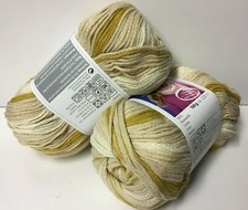  2 pelotes de laine/ 100g / 100%  coton/ beige couleurs changeantes