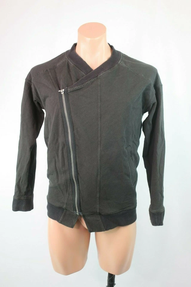 Chaqueta Deportiva Lululemon Moto Asimétrica Cremallera Negra Gris Rayas Talla 4 Foto 3 de 4