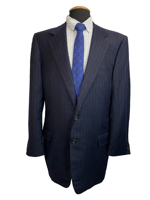 Ermenegildo Zegna Mens Navy Blue Wool & Cashmere Suit Jacket 44L
