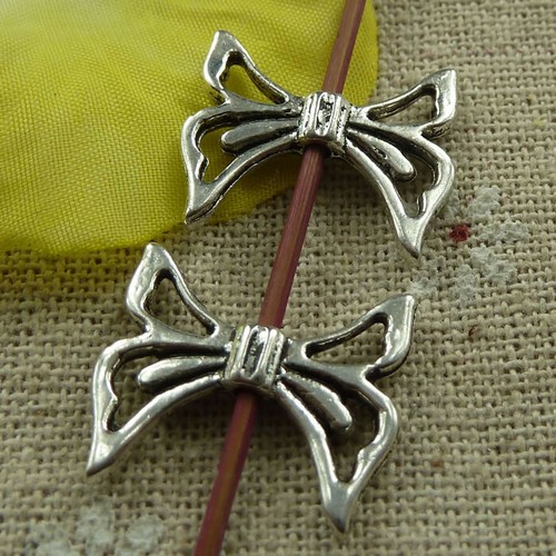 Free Ship 108 pcs tibetan silver bowknot spacers 20x17mm L-3797 - Picture 3 of 4