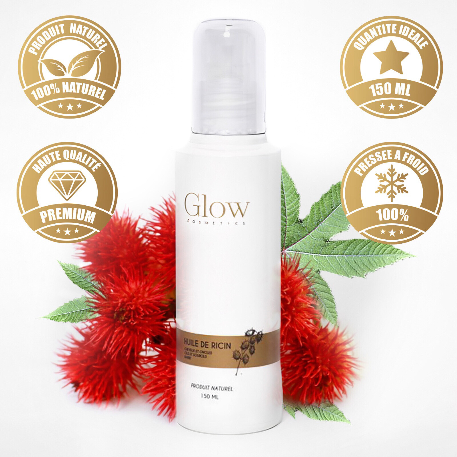 Huile de Ricin Cheveux et Peau Lot de 60 Pièces 150ml Soin Végétal Naturel