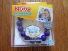Nuby Teething Bracelet (NIP) Navy, Mint or Gray