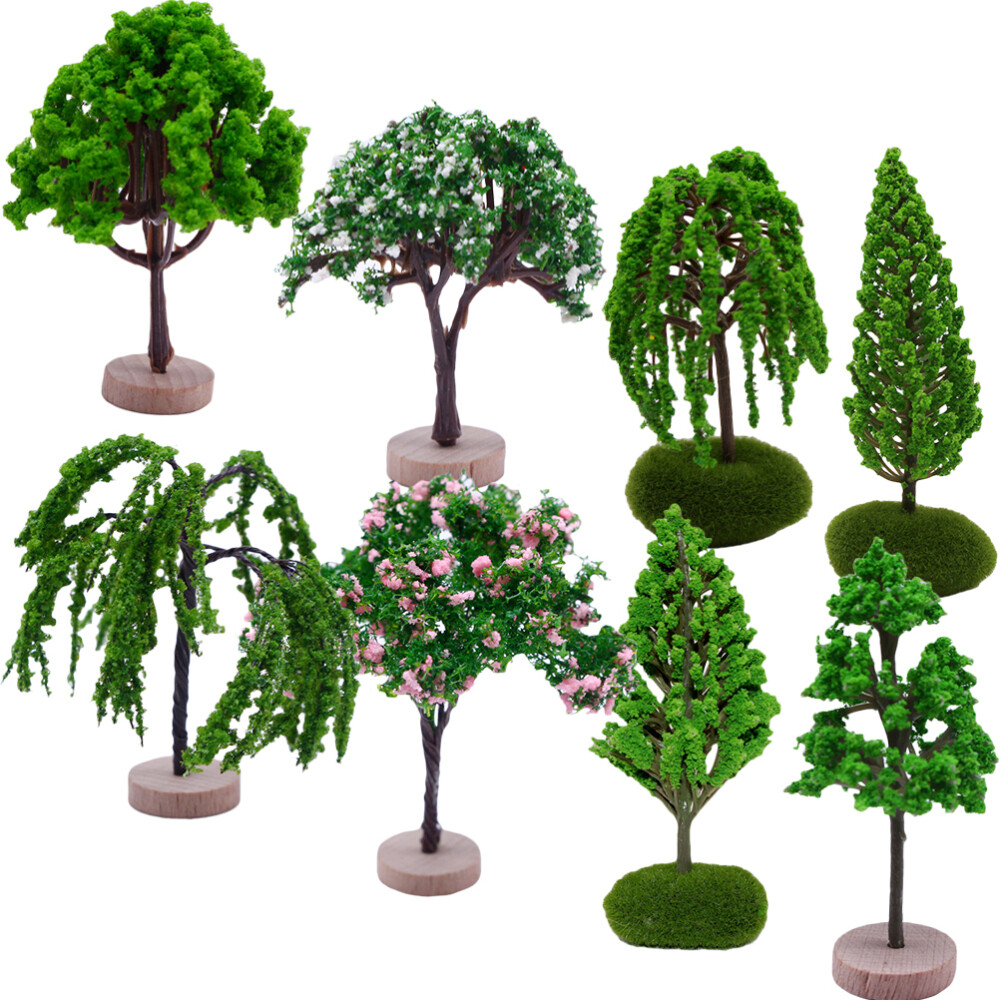 8pcs diorama supplies trees Premium Portable Lasting Simulation Tree Model  for