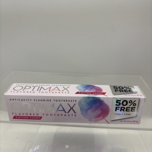 OPTIMAX DENTIFRICIO (2 X CARAMELLE DI COTONE) + STRISCE SBIANCANTI VIOLA (3 TRATTAMENTI) B86 - Foto 8 di 15