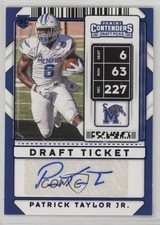 2020 Contenders Draft Picks College Ticket Blue Foil Patrick Taylor Jr Auto 0xi8