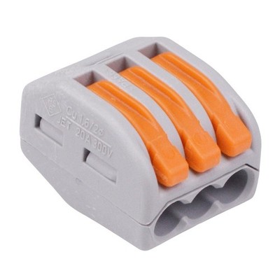 5x 3-Way Spring Lever Terminal Block Connector Wago 222-413