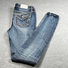 Miss Me Jeans Womens Size 26 Blue Denim Medium Wash Mid Rise Stretch Skinny Leg