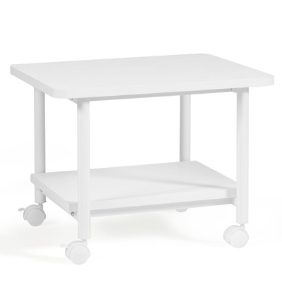 Topbuy 2-Tier Rolling Under Desk Printer Cart with 2 Storage Shelves Printer