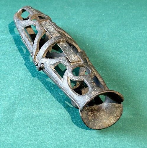 Antique Buggy Whip Holder Cast Iron Horse Carriage Conestoga Wagon Flag Bracket