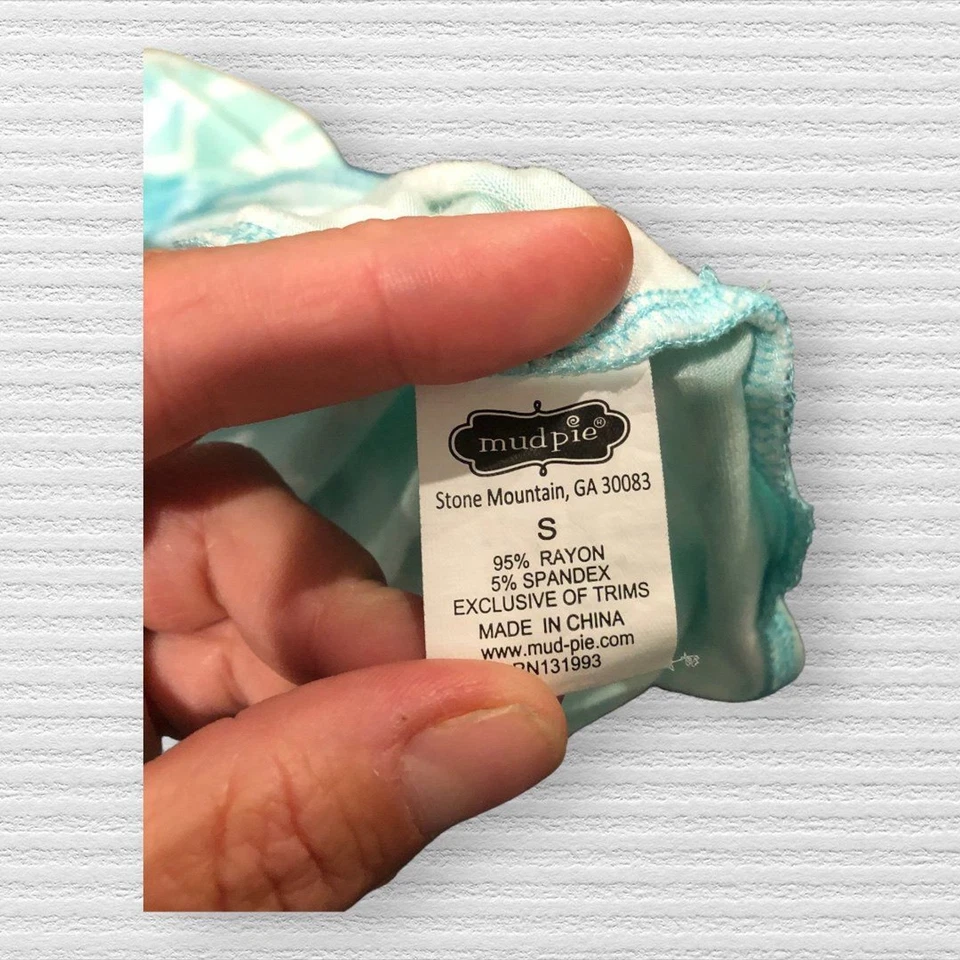 Mud Pie Night Gown Size Small Blue Green Rayon - Image 4 of 4