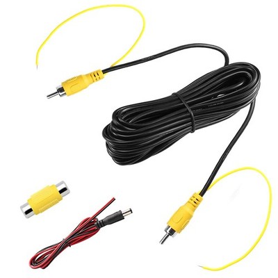 GreenYi 10FT Backup Camera Extension Cable, Upgraded Double-Shielded black