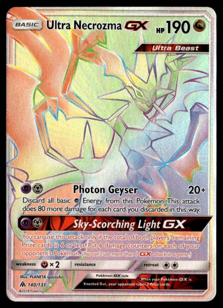Ultra Necrozma GX (Secret) Secret Rare Holo SM - Forbidden Light 140/131 NM Poké
