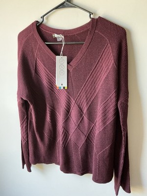 SMARTWOOL Shadow Pine Cable V-Neck Sweater Size Small NWT
