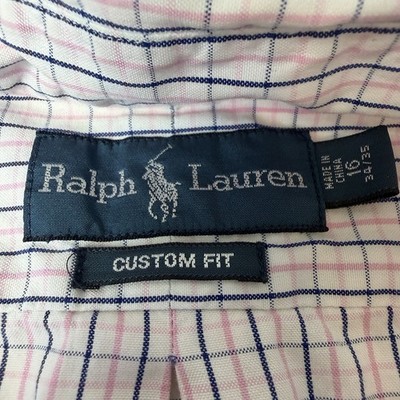 Polo Ralph Lauren Men's Button-Down Shirt, Size:16'' Neck 34/35, Pink/Blue Plaid