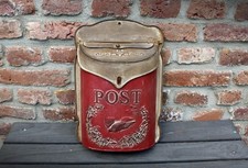 Nostalgie Briefkasten bordeaux Postkasten Briefbox Antikstil Vogel