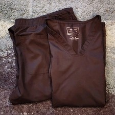 Cherokee Workwear Revolution Women's Medium Black Scrubs Set Top  Petite Pants
