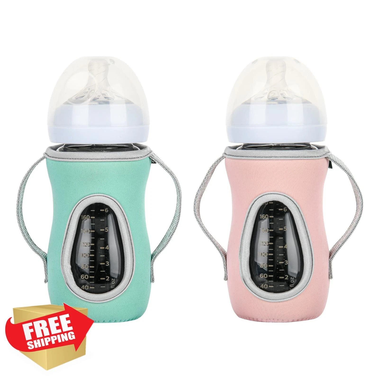 2pk Philips Avent 8oz Glass Bottle Sleeves, Insulated