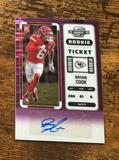 2022 Panini Contenders Optic Purple Pulsar Auto #147 Bryan Cook 1/21 RC X15347