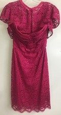 Dolce And Gabbana Fuchsia Strapless Lace Dress With Capelet Size 8