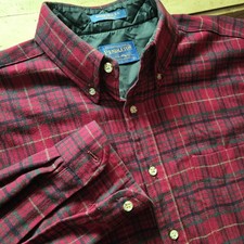 PENDLETON 100 WOOL PLAID FLANNEL SHIRT  M
