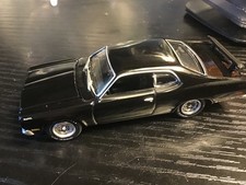 Johnny Lightning 1971 Plymouth Duster Back Jet Black Rubber Tires Opening Hood Johnny Lightning 1971 Plymouth Duster Back Jet Black Rubber Tires Opening Hood